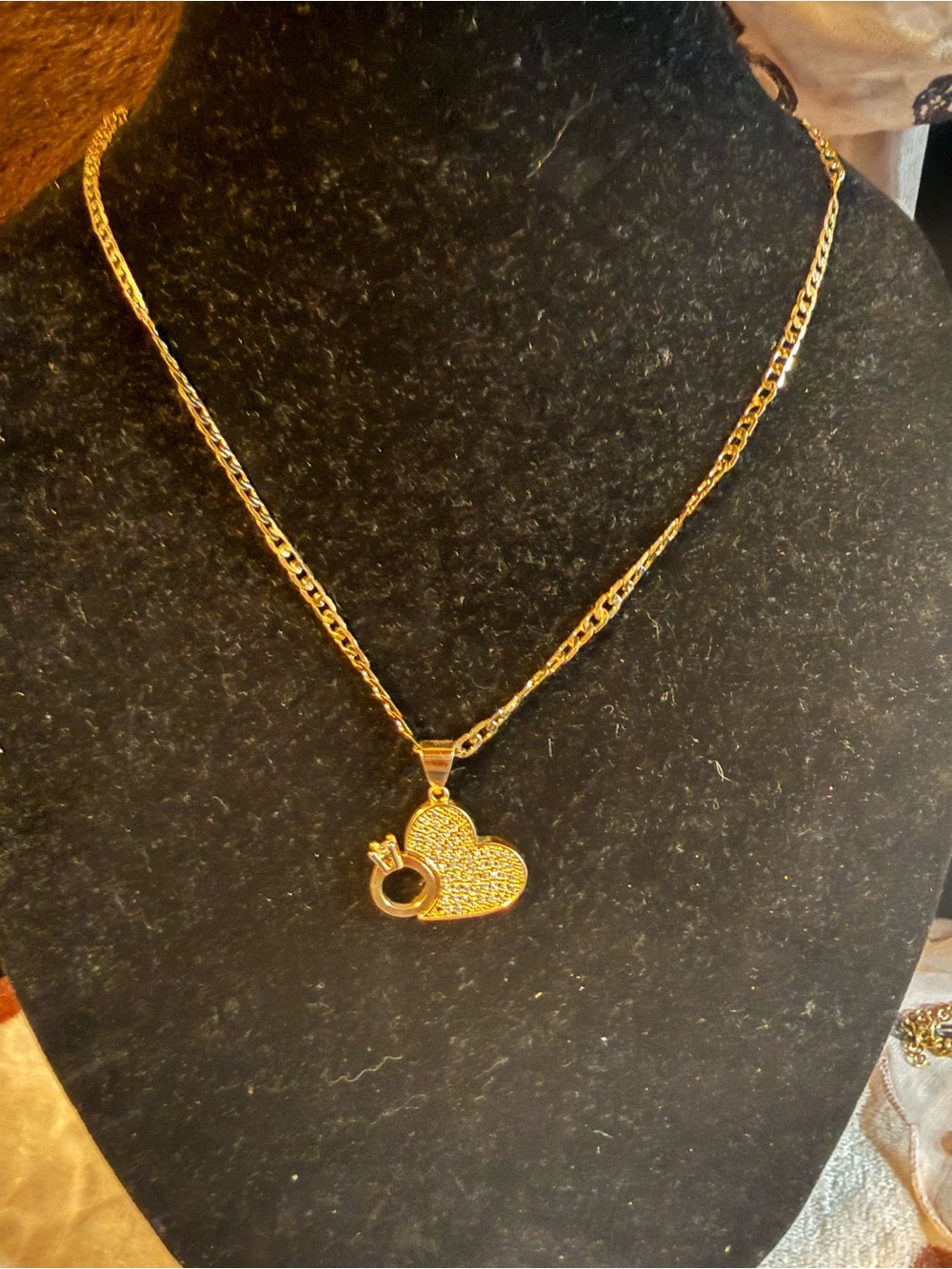 Source Unknown Gold Heart Pendant Necklace  Stainless steel Women Jewelry St